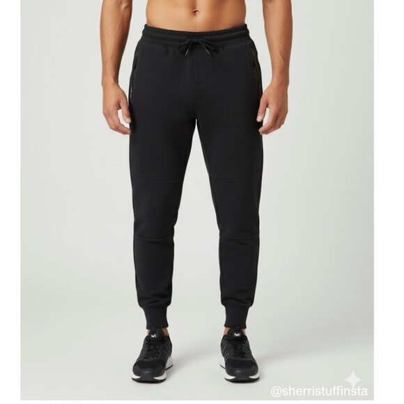 Spyder Active ProWeb Black Jogger Sweatpants Drawstring Zip Pockets Reflective L - Picture 1 of 13